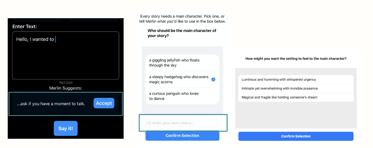 Binary accept/dismiss and limited Story Builder options